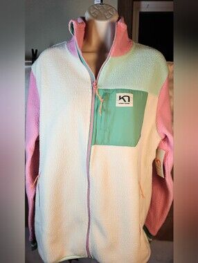 Kari Traa Røthe Midlayer Fleece Jacket Colorblock Bjer Women's XL NWT